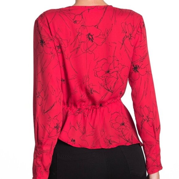 ASTR the Label V-Neck Asymmetrical Peplum Blouse - Picture 2 of 13